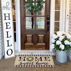 ORTIGIA easy-to-clean burlap doormat for hassle-free maintenance.