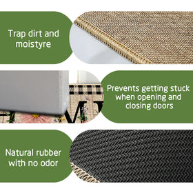 ORTIGIA burlap-top doormat provides dirt removal and soft underfoot feel.
