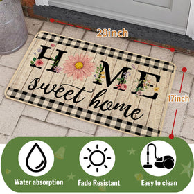 ORTIGIA Home Sweet Home doormat daisy design, inviting and decorative entry.