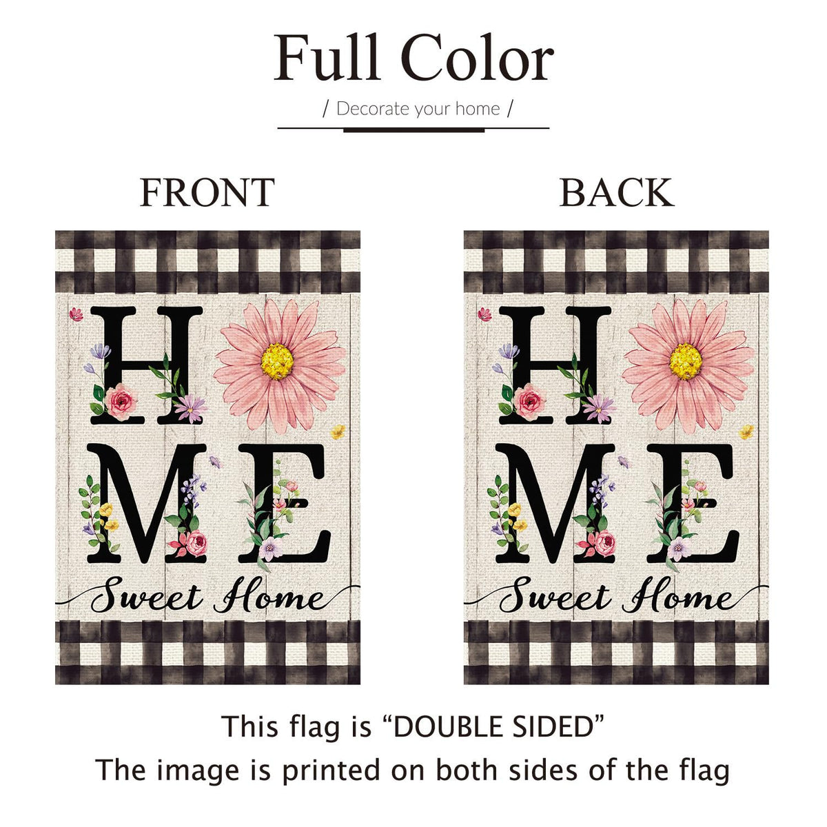 ORTIGIA home welcome flower flag enhances porch ambiance.