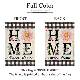 ORTIGIA home welcome flower flag enhances porch ambiance.