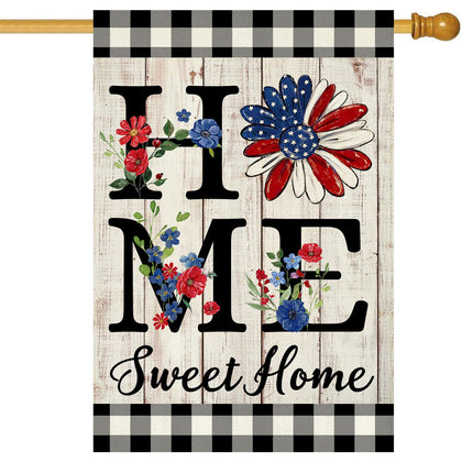 ORTIGIA Memorial Day burlap flag 28x40 for farmhouse curb appeal.