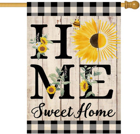 ORTIGIA summer sunflower burlap flag, double-sided and weather-resistant for curb appeal