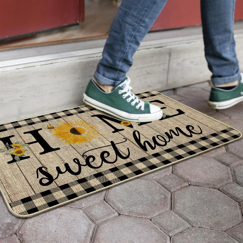 ORTIGIA Summer Sunflowers doormat, UV and stain resistant for long-lasting use.