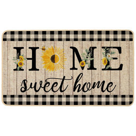 ORTIGIA Summer Sunflowers doormat front view, welcoming entryway with durable non-slip bottom.