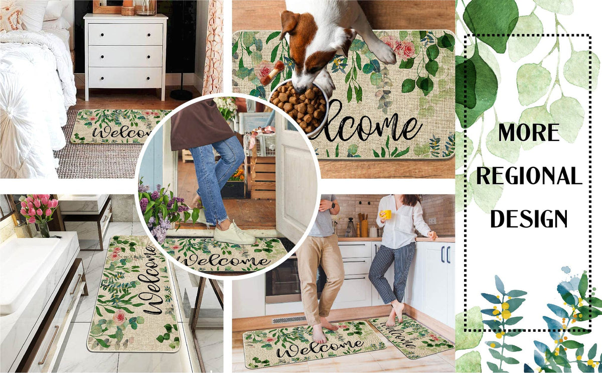 ORTIGIA Welcome Outdoor Doormat size 17x36 inches fits most doors