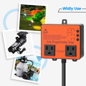 Ortis dual outlets show multi-device connection for pumps and lights.