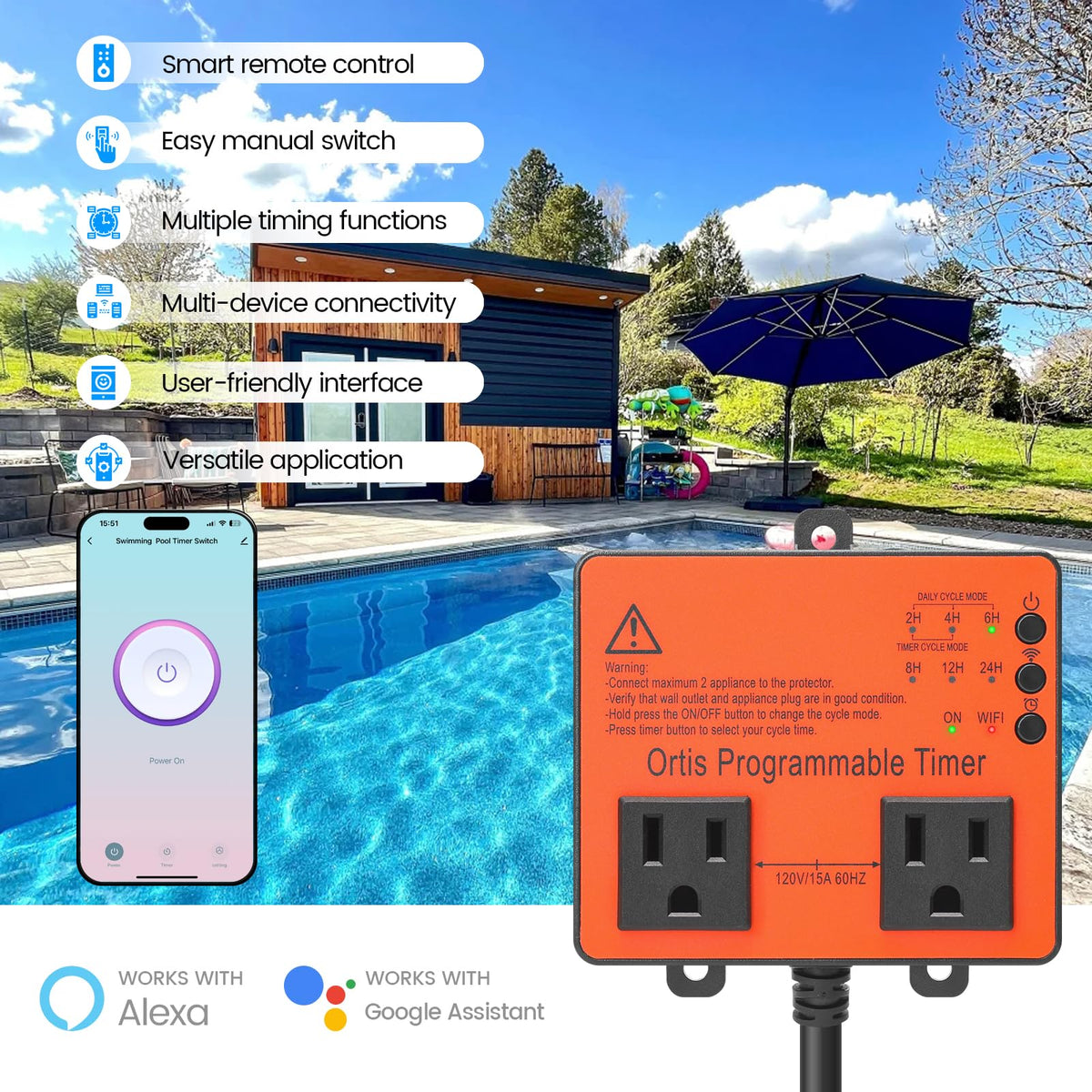 Ortis Smart Life app control demonstrates phone-based scheduling for pumps.