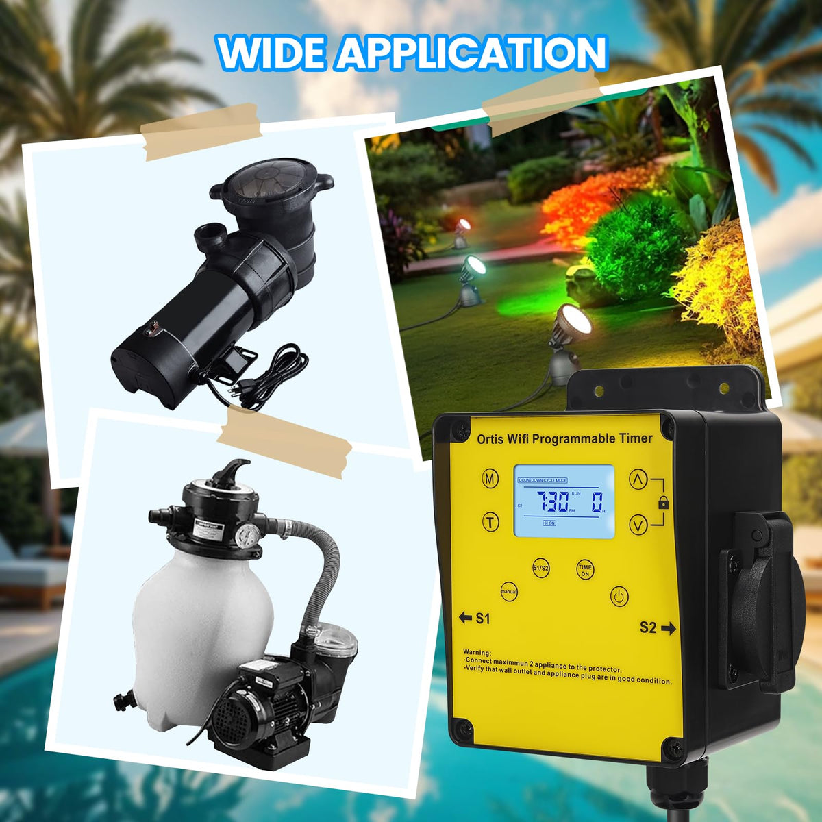 Ortis WiFi Pool Timer energy management with precise scheduling benefits.