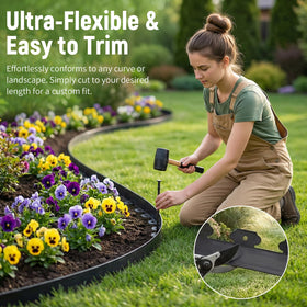 Ortusium edging stakes secure borders for stable landscaping.