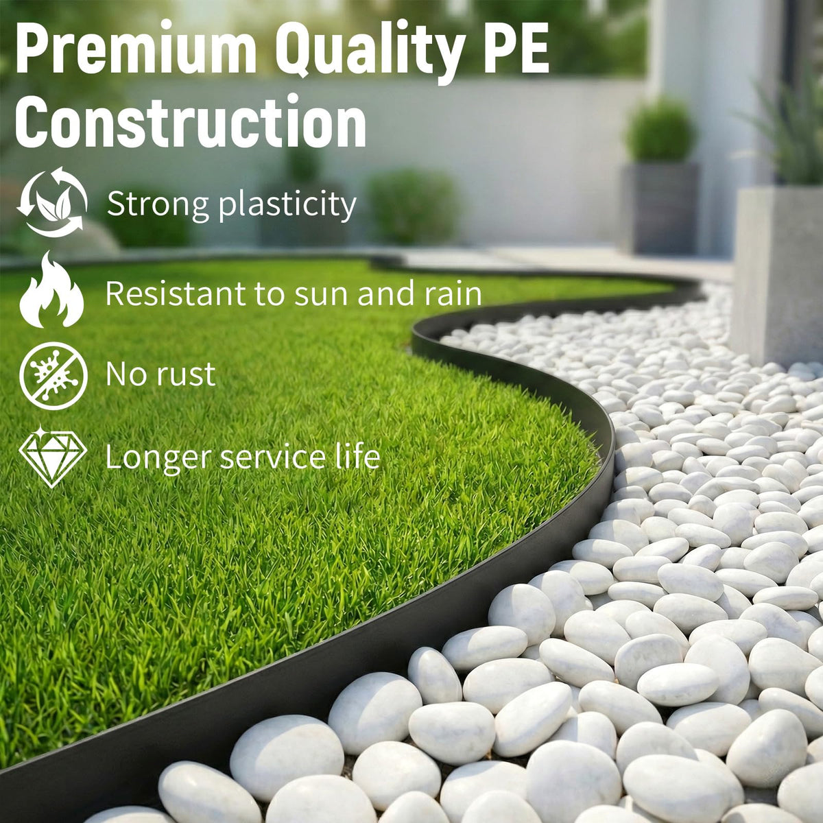 Ortusium HDPE material close-up shows UV resistance and durability.