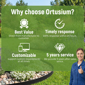 Ortusium durable edging withstands sun and weather over time.