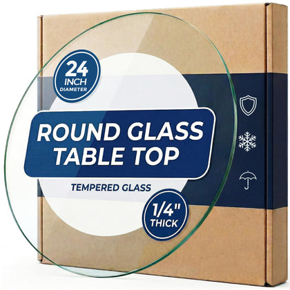 Orviana 18-inch round tempered glass top with polished edge for safe family dining