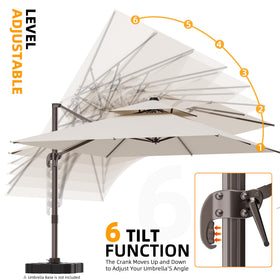 ORYNTREX beige outdoor umbrella blends with garden decor.