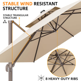 ORYNTREX heavy-duty rectangle umbrella structure offers durable outdoor support.