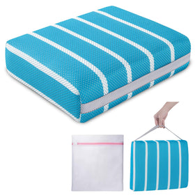 OS OMYSTYLE hot tub booster seat blue front view showing stability during soaking