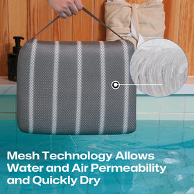 OS OMYSTYLE portable handle design simplifies carrying the cushion anywhere
