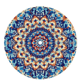OSAM SPACE colorful blue-orange boho mandala pattern enhances outdoor tables
