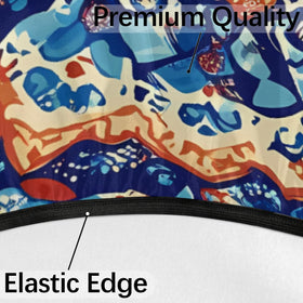 OSAM SPACE elastic edge fit for 45-56 inch tables provides snug coverage
