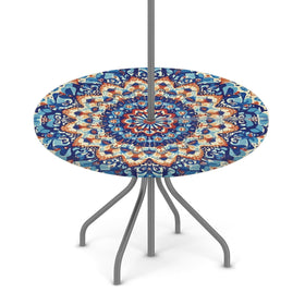OSAM SPACE round tablecloth with umbrella hole for shaded outdoor dining