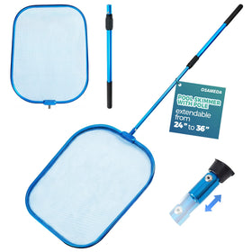OSAMEDA pool skimmer net with 60-inch pole for efficient leaf removal
