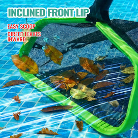 OSAMEDA pool skimmer net compatible with standard poles for quick setup.