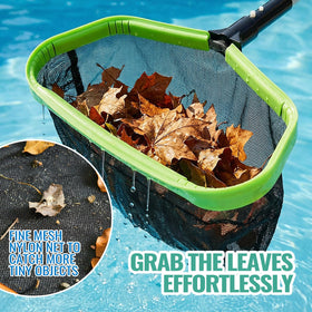 OSAMEDA pool skimmer net deep nylon mesh captures fine particles effectively.