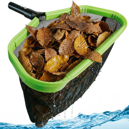 OSAMEDA pool skimmer net heavy-duty leaf rake for quick debris removal in pools.