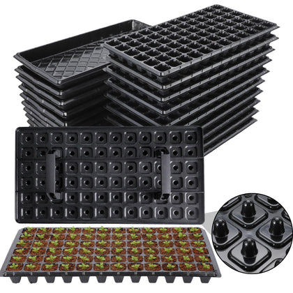 Oscorna 72-cell seedling trays with dibber for fast, precise sowing.