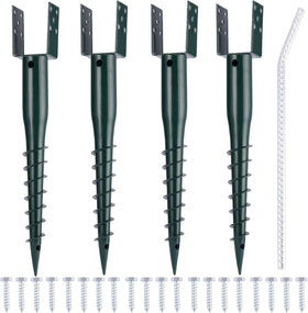 Oscorna 27-inch no-dig anchor spike driven into soil for sturdy 4x4 posts.