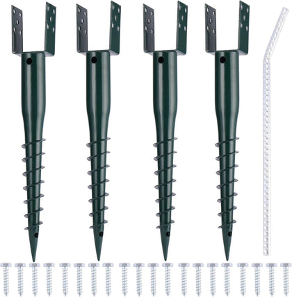 Oscorna 27-inch no-dig anchor spike driven into soil for sturdy 4x4 posts.