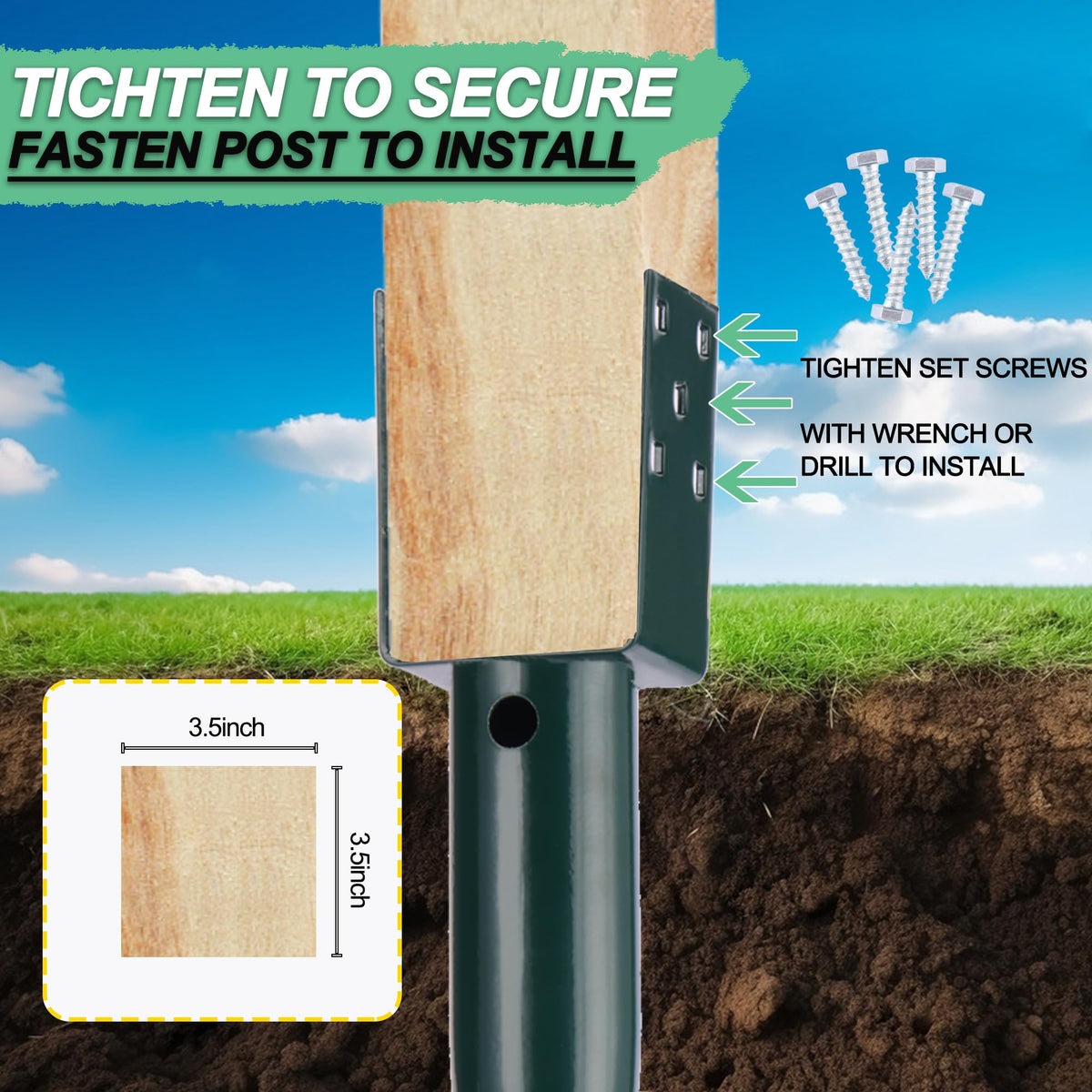 Oscorna post stake securing mailbox, deck, or sign with reliable support.