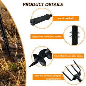 Oscorna six-inch diameter auger creates sturdy holes for posts and bulbs.
