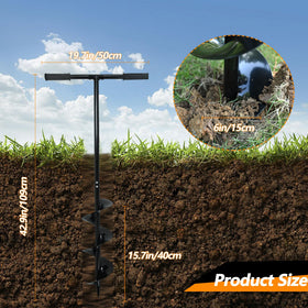Oscorna twist tiller head attachment in use for soil loosening.