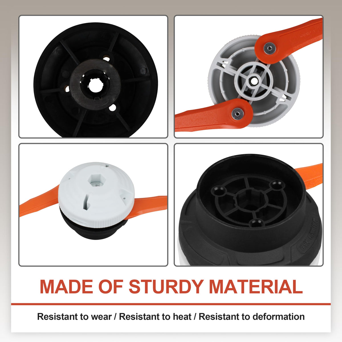 OSENCLO heavy-duty plastic construction, durable trimmer head for demanding yard tasks.