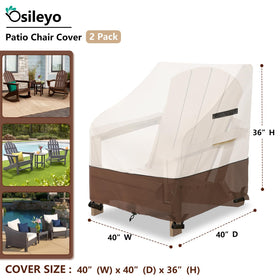 Osileyo waterproof 600D polyester chair cover shields furniture from rain and dust.