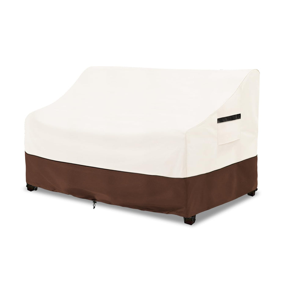 Osileyo patio sofa covers front view with full 2-seat protection against sun
