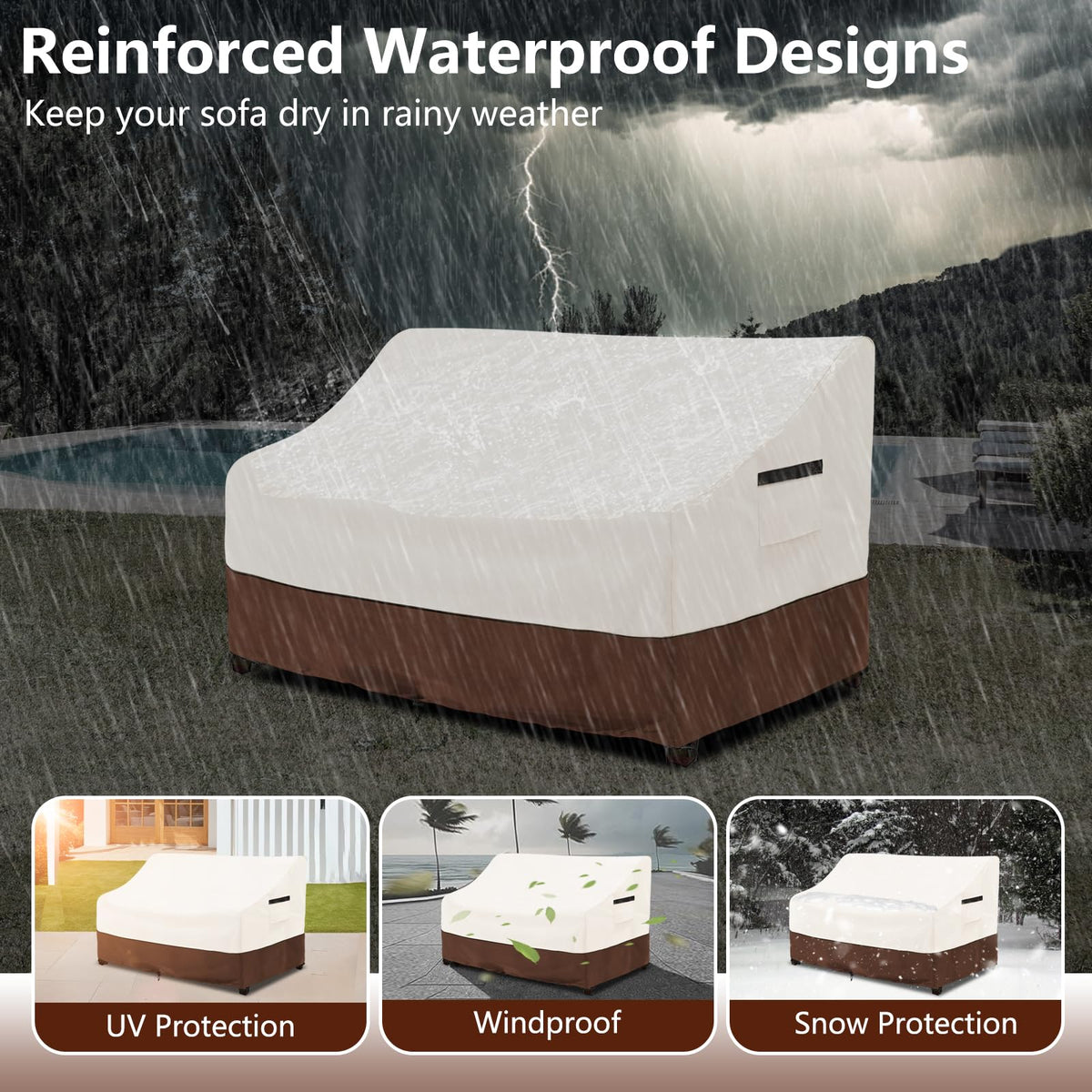 Osileyo patio sofa covers air vents promote airflow and prevent moisture buildup