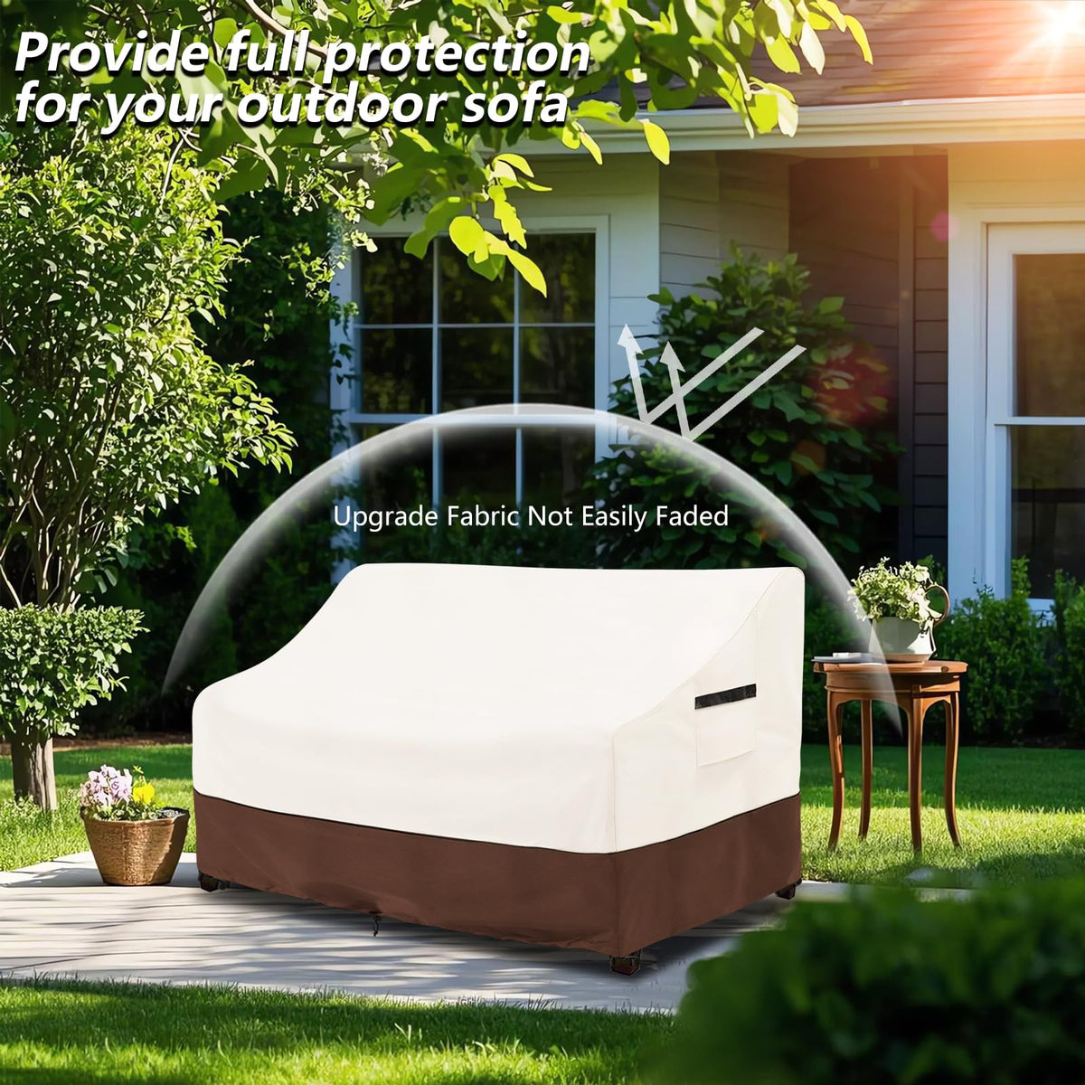 Osileyo patio sofa covers bottom buckles secure a tight fit in windy conditions