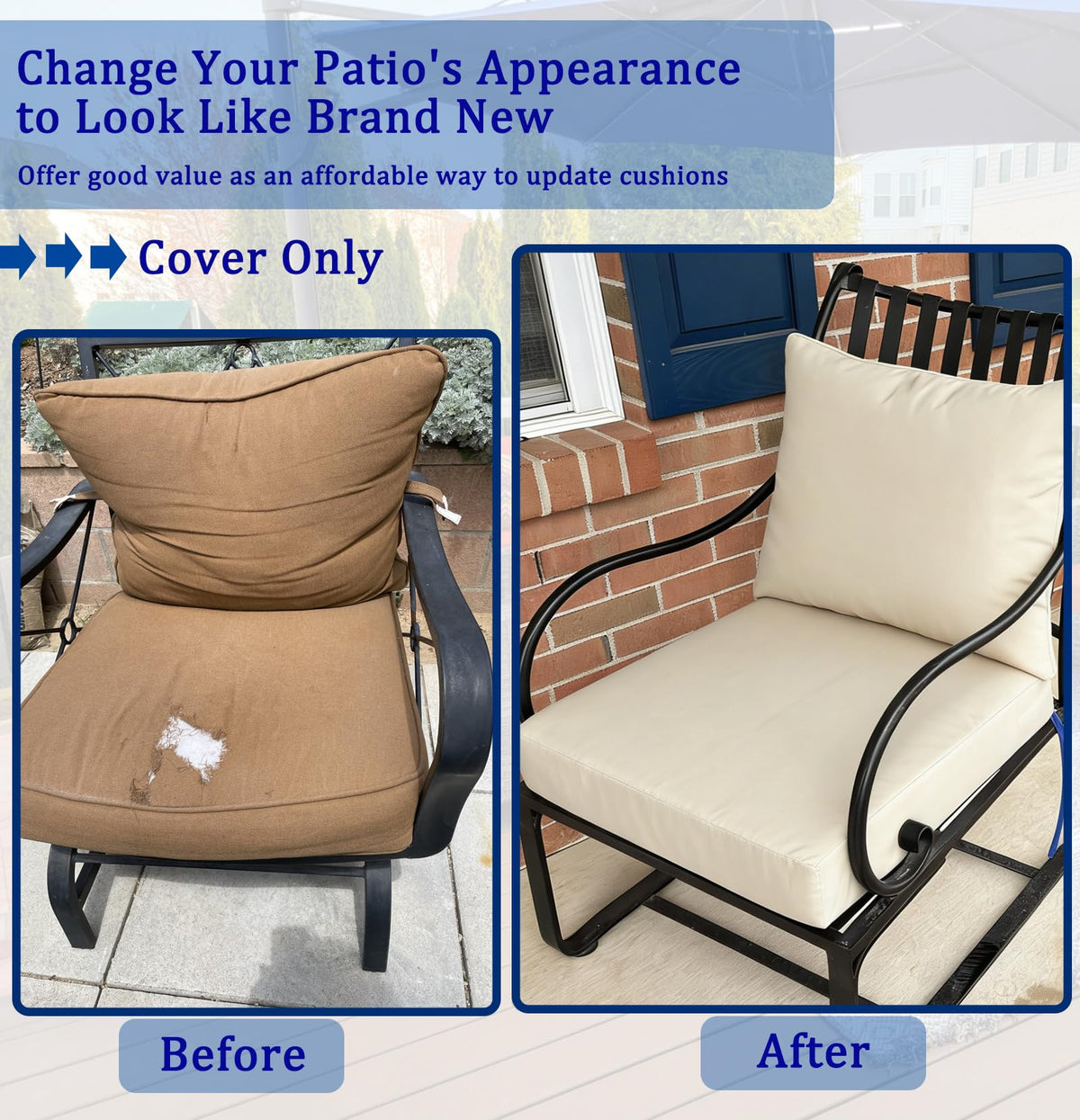 Oslimea durable polyester cushion cover tan thick fabric resists wear