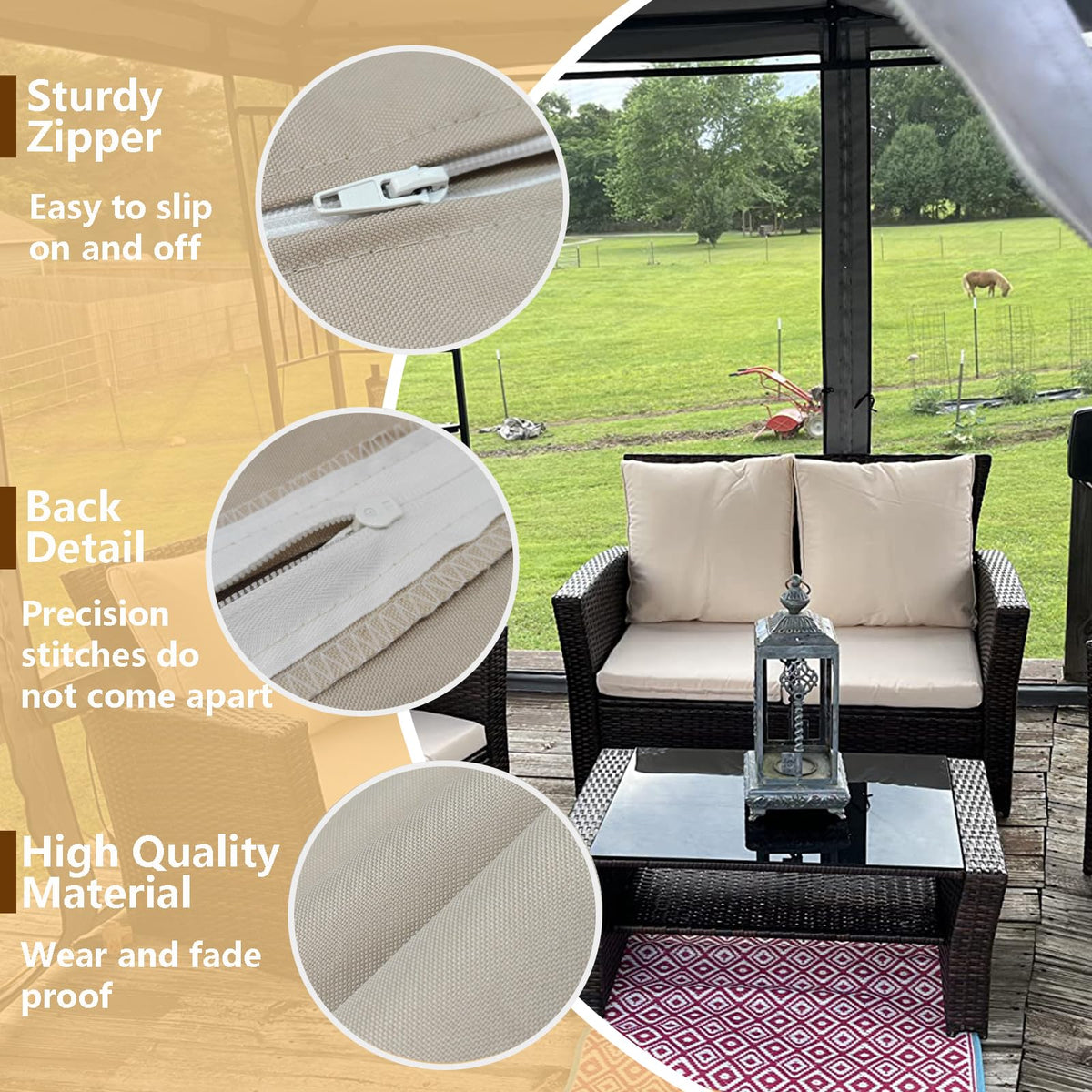 Oslimea waterproof seat cushion cover tan guards cushions from rain and spills