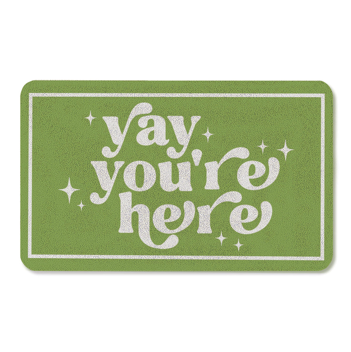 OSLYSOF funny green door mat at front door welcoming guests