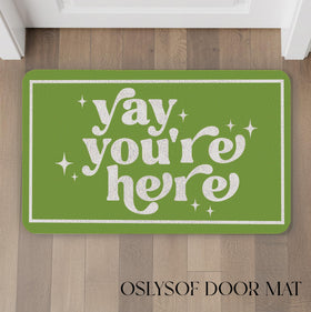 OSLYSOF indoor-outdoor door mat shown for versatile entryway placement