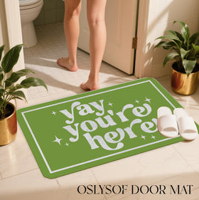 OSLYSOF door mat with slip-resistant backing stays in place