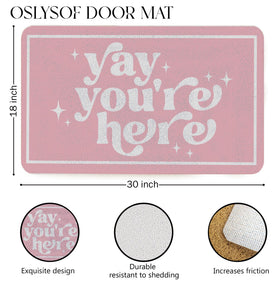 OSLYSOF funny pink door mat helps keep floors cleaner daily.