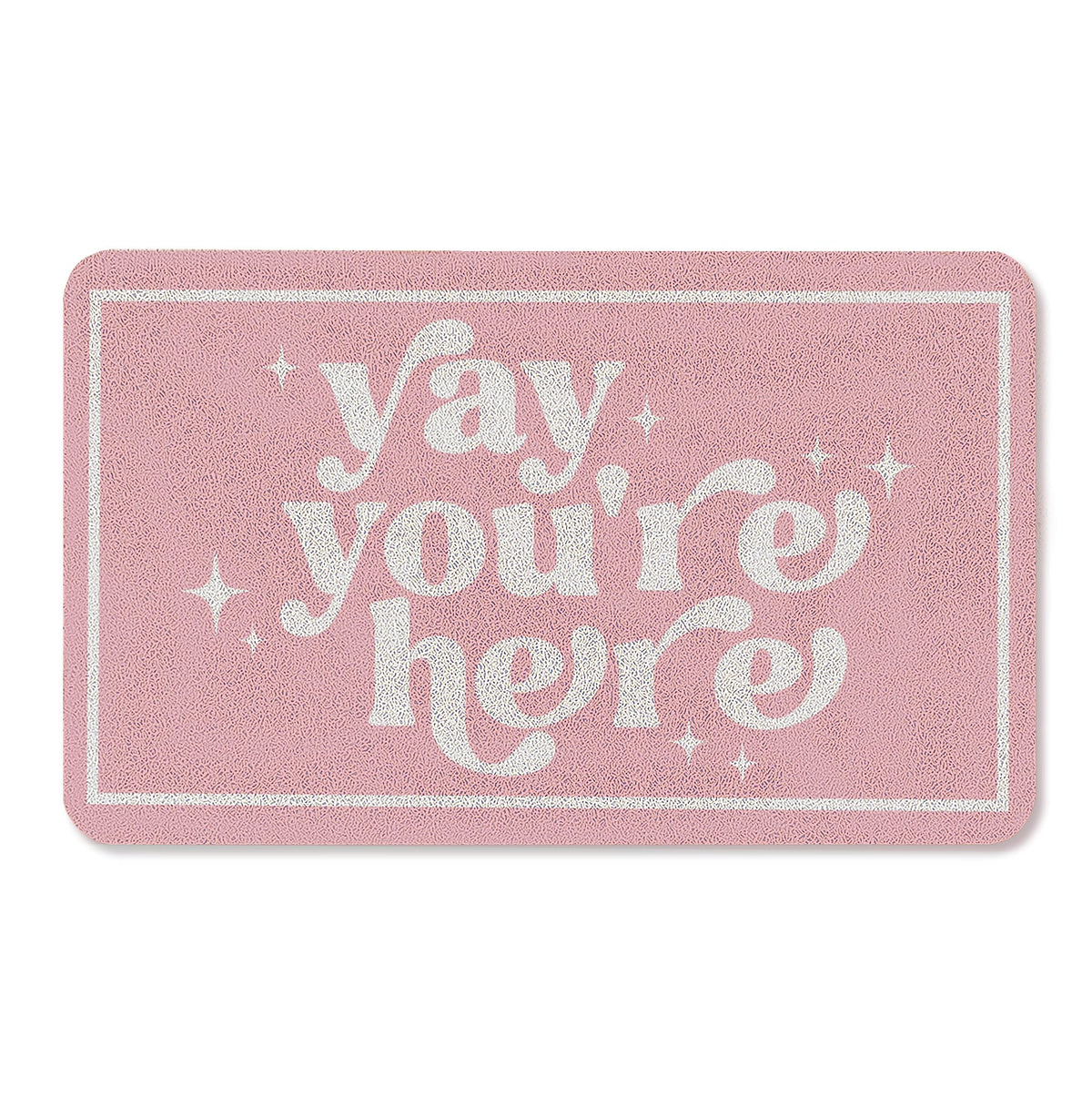 OSLYSOF funny pink door mat front view welcoming guests with playful style.
