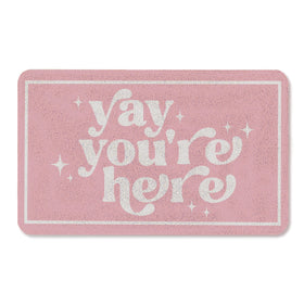 OSLYSOF funny pink door mat front view welcoming guests with playful style.