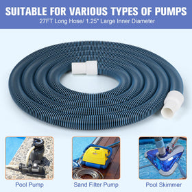 OSMOFUZE pool vacuum hose features 1-1/4 inch diameter for strong suction