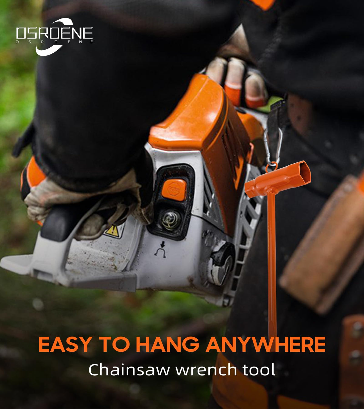 Wrench with top hook and buckle keeps it secure on site