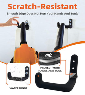 OSROENE garage storage solution for chainsaws and tools.